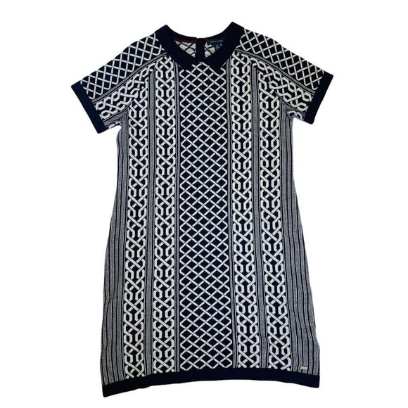 Tommy Hilfiger Dresses & Skirts - Tommy Hilfiger Navy and White Preppy Short Sleeved Sweater Dress